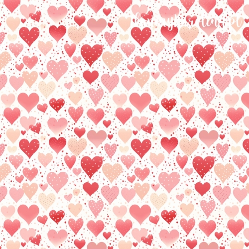 TKANINA WODOODPORNA OXFORD serduszka 5 - różowe i beżowe pastelowe na białym tle