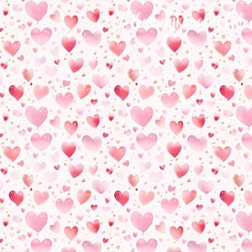 TKANINA WODOODPORNA OXFORD serduszka 15 - różowe pastelowe na białym tle
