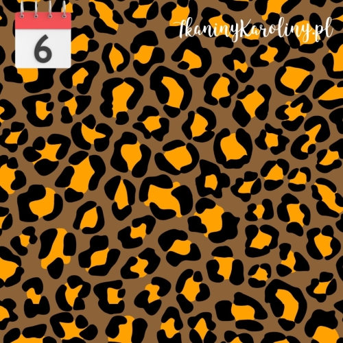 WELUR TAPICERSKI Panterka pomarańczowa na brązowym