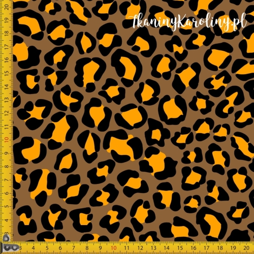 WELUR TAPICERSKI Panterka pomarańczowa na brązowym