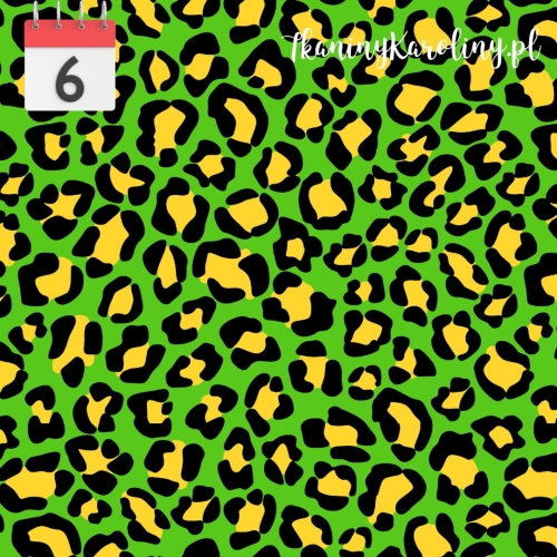 WELUR TAPICERSKI Panterka żółta na zielonym