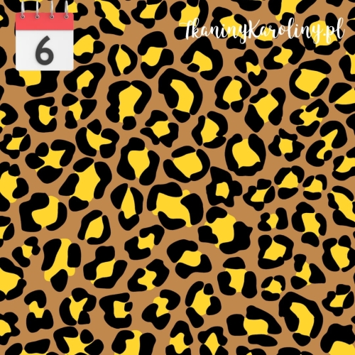 WELUR TAPICERSKI Panterka żółta na brązowym
