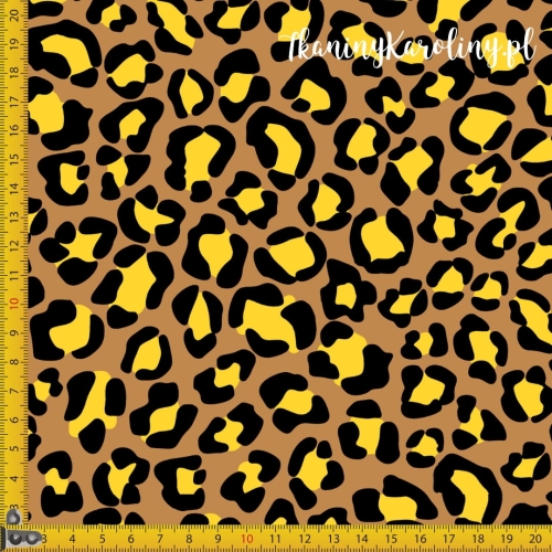 WELUR TAPICERSKI Panterka żółta na brązowym