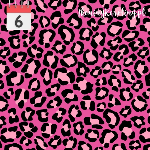 WELUR TAPICERSKI Kolorowa panterka - różowa jasna na różowym