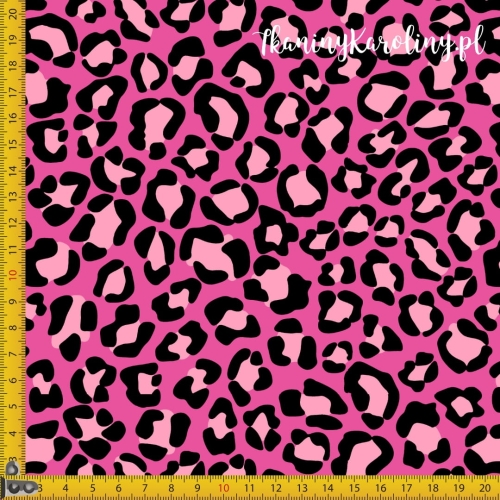 WELUR TAPICERSKI Kolorowa panterka - różowa jasna na różowym