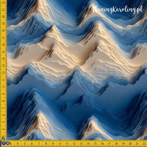 TKANINA WODOODPORNA OXFORD Góry 3D 5 - Oceaniczne szczyty