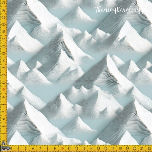 TKANINA WODOODPORNA OXFORD Góry 3D 13 - Lodowe szczyty