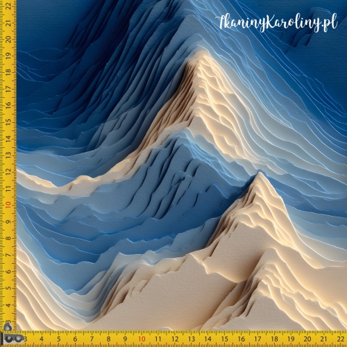 WELUR TAPICERSKI DRUKOWANY Góry 3D 1 - Oceaniczne szczyty