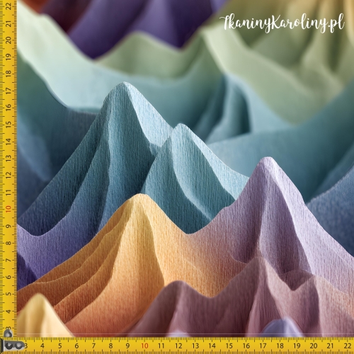 WELUR TAPICERSKI DRUKOWANY Góry 3D 9 - Pastelowe szczyty
