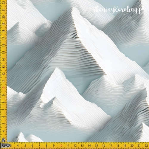 WELUR TAPICERSKI DRUKOWANY Góry 3D 13 - Lodowe szczyty