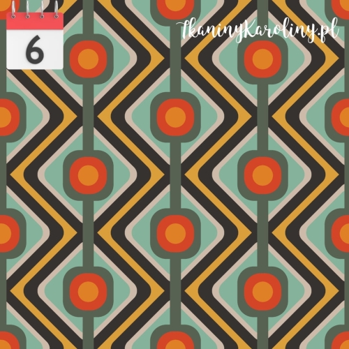 OD RĘKI WELUR TAPICERSKI Wzór retro 10  