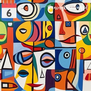 OD RĘKI WELUR TAPICERSKI Abstrakcja ala Picasso maski 