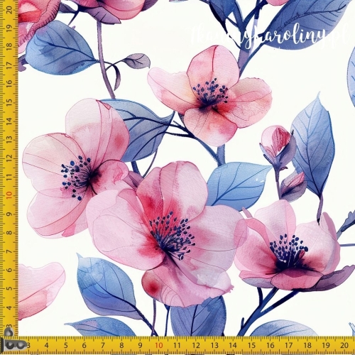 TKANINA WODOODPORNA OXFORD kwiat jabłoni
