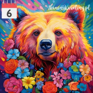 OD RĘKI Panel welurowy Niedźwiedź 50x50