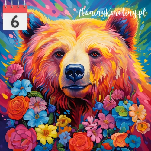 OD RĘKI Panel welurowy Niedźwiedź 50x50