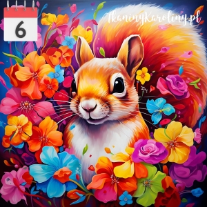 OD RĘKI Panel welurowy Wiewiórka 2 40x40