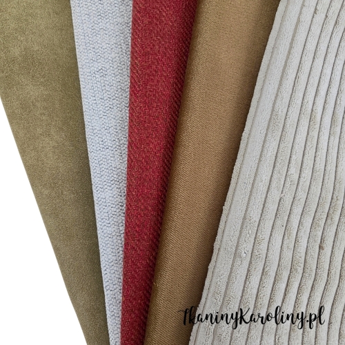 Zestaw mix 5 - tkanin tapicerskich - 5 połówek