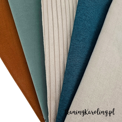 Zestaw mix 21 - tkanin tapicerskich - 5 połówek