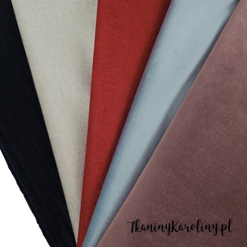 Zestaw mix 42 - tkanin tapicerskich - 5 połówek