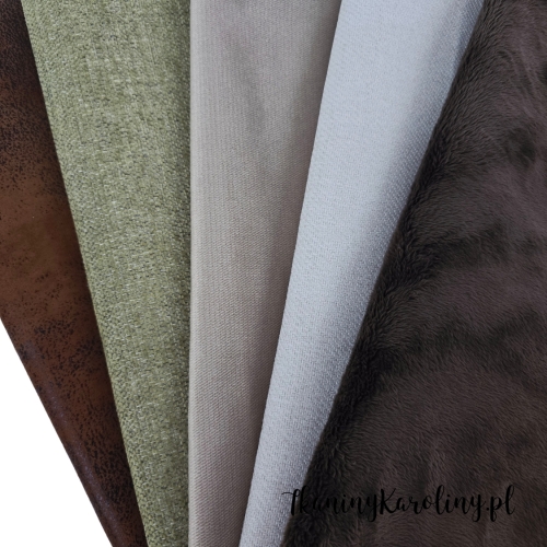 Zestaw mix 44 - tkanin tapicerskich - 5 połówek