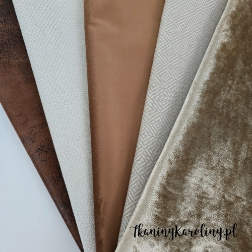 Zestaw mix 47 - tkanin tapicerskich - 5 połówek