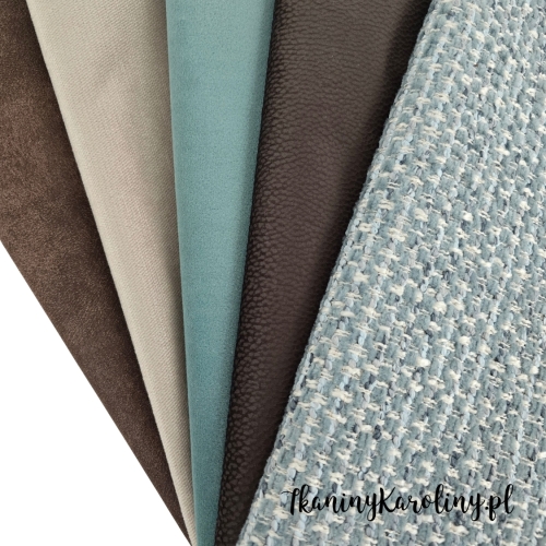 Zestaw mix 52 - tkanin tapicerskich - 5 połówek