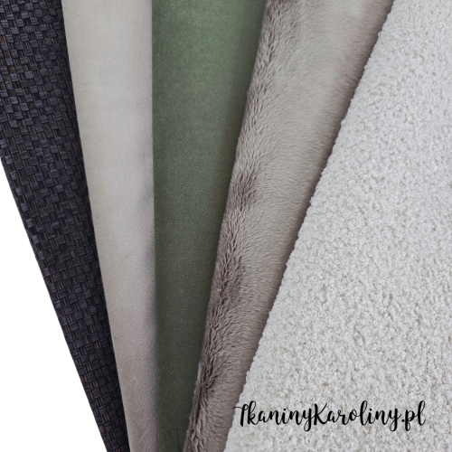 Zestaw mix 54 - tkanin tapicerskich - 5 połówek