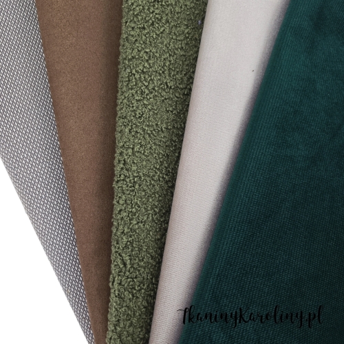 Zestaw mix 57 - tkanin tapicerskich - 5 połówek