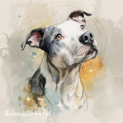 Panel welurowy Amstaff malowany