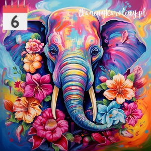 OD RĘKI Panel welurowy Słoń (rozmiar paneli 40x40)