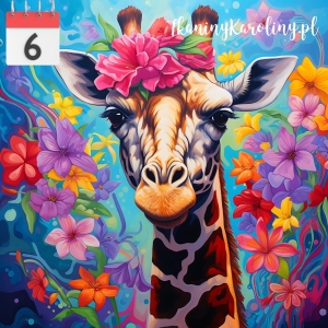 OD RĘKI Panel welurowy Żyrafa (rozmiar paneli 40x40)