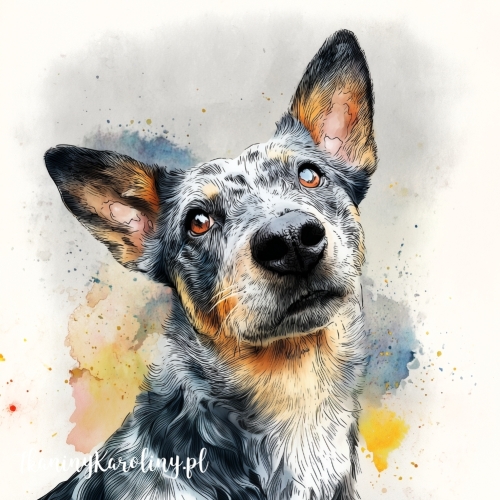 Panel welurowy Austalian Cattle dog 1 malowany