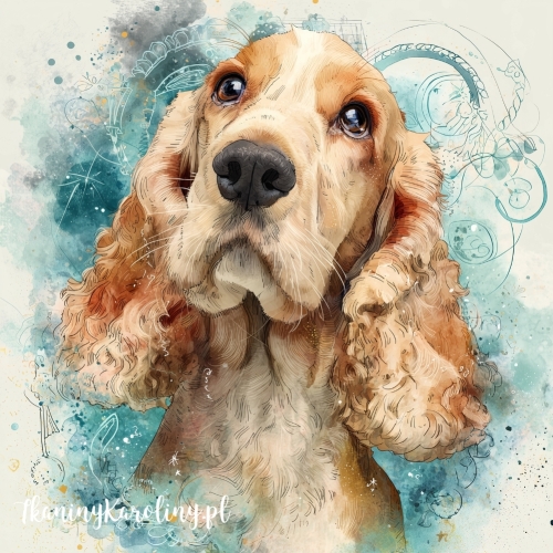 Panel welurowy Cocker Spaniel malowany