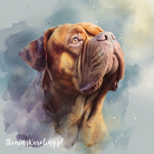 Panel welurowy Dog de bordeaux malowany