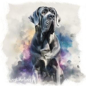 Panel welurowy Mastif neapolitański malowany [6-8]