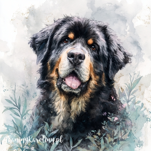 Panel welurowy Mastif tybetański 1 malowany