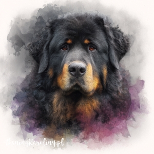 Panel welurowy Mastif tybetański 3 malowany [6-8]