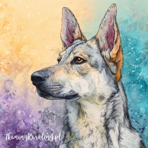 Panel welurowy Wilczak czechosłowacki 2 malowany