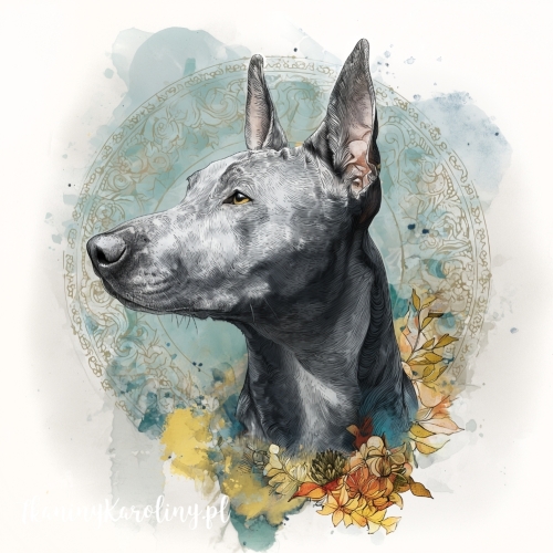 Panel welurowy Thai ridgeback malowany