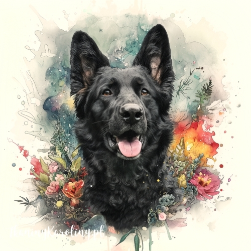 Panel welurowy Szwajcar czarny malowany [6-8]