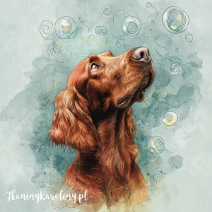 Panel welurowy Seter irlandzki malowany [6-8]