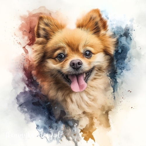 Panel welurowy Pomeranian 3 malowany