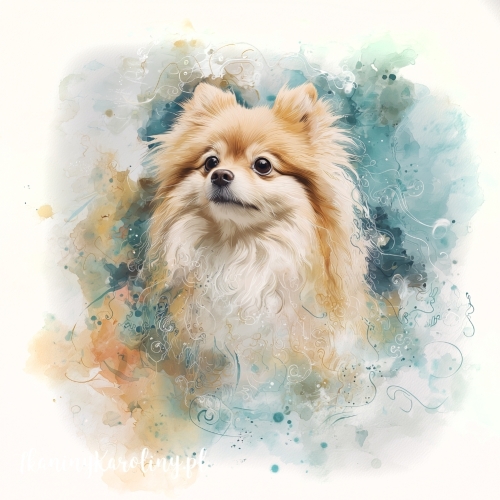 Panel welurowy Pomeranian 1 malowany