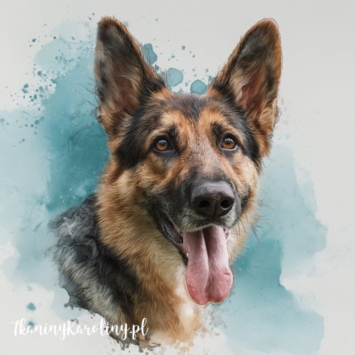 Panel welurowy Owczarek niemiecki 2 malowany