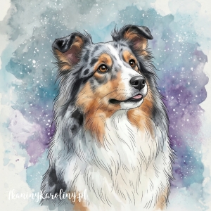 Panel wodoodporny Sheltie bluemerle malowany [6-8]