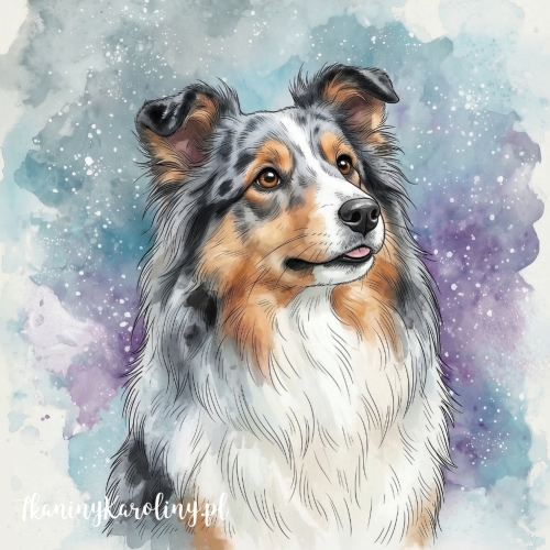Panel wodoodporny Sheltie bluemerle malowany [6-8]