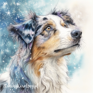 Panel wodoodporny Owczarek australijski 4 malowany [6-8]