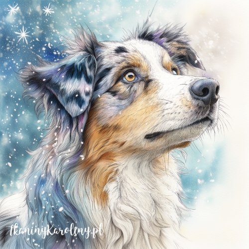 Panel wodoodporny Owczarek australijski 4 malowany [6-8]