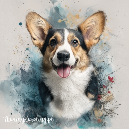 Panel wodoodporny Corgi tricolor malowany [6-8]