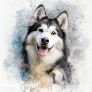 Panel welurowy Alaskan malamute 2 malowany [6-8]